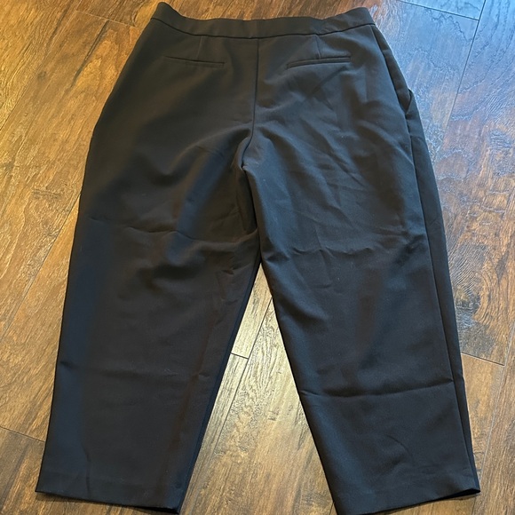 Zara Black Cropped High Waisted Trousers Capri Pants - Picture 9 of 10